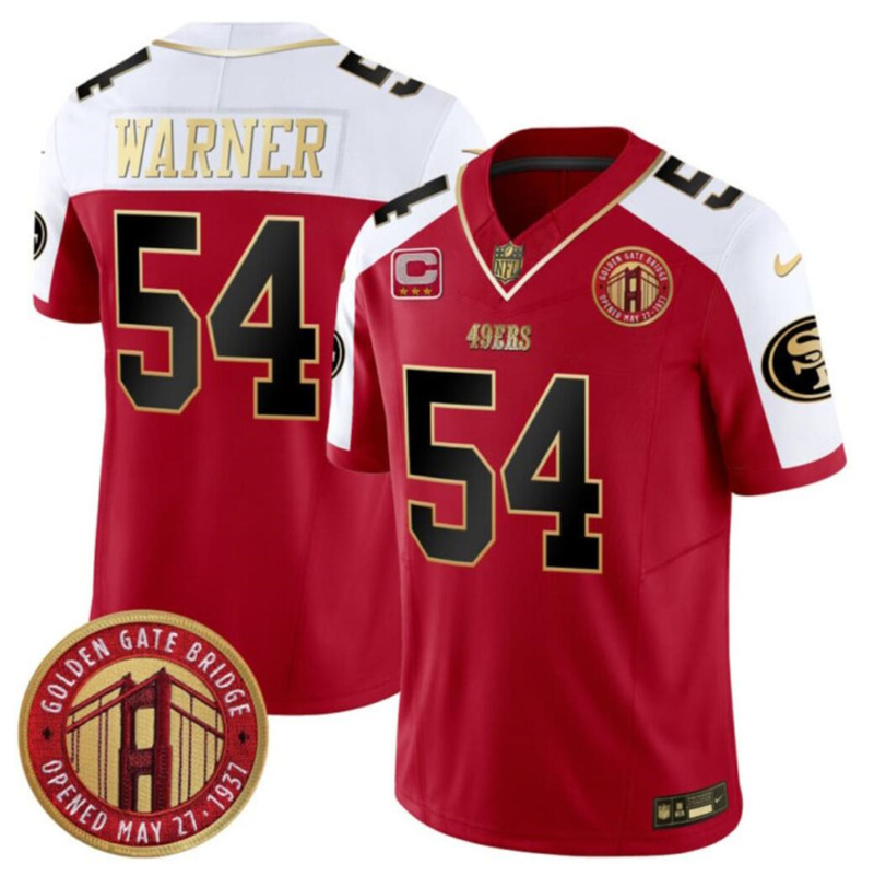 Men's San Francisco 49ers #54 Fred Warner Red F.U.S.E. Golden Gate Bridge With 3-Star C Patch Alternate Vapor Limited Stitched Football Jersey Men's San Francisco 49ers #54 Fred Warner Red F.U.S.E. Golden Gate Bridge With 3-Star C Patch Alternate Vapor Limited Stitched Football Jersey